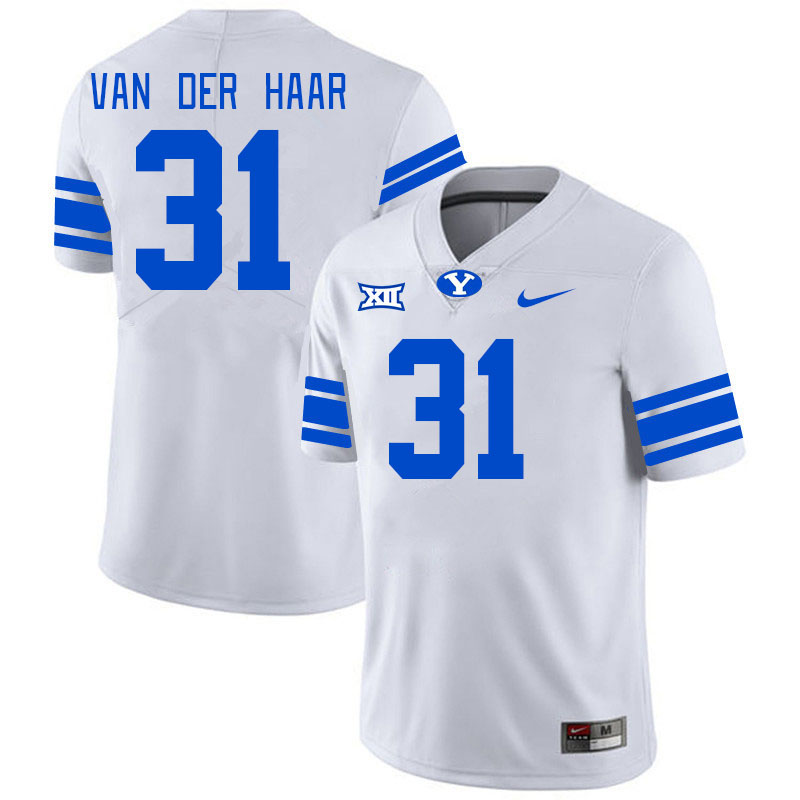 Men #31 Sam Van Der Haar BYU Cougars College Football Jerseys Stitched Sale-White